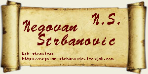 Negovan Štrbanović vizit kartica